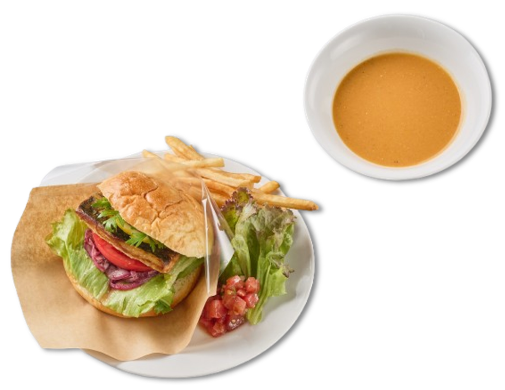 （A１） サバサンドセット「豆サラダ」