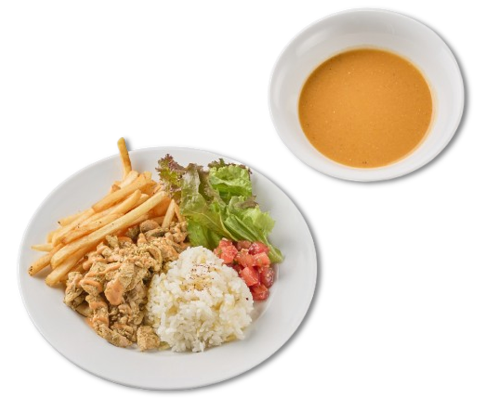 （C２） チキンケバブライスセット「ポテトフライ」